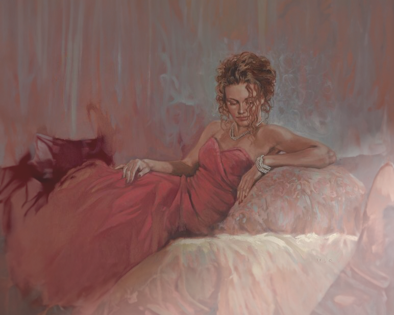 Mark Spain Reclining Red Dress